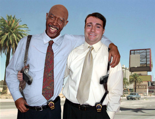 Officers Vincent Tate and Jason Hepplewhite enjoying each other's company.